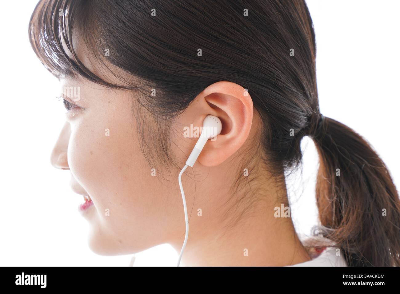 Studenti che ascoltano musica Foto Stock