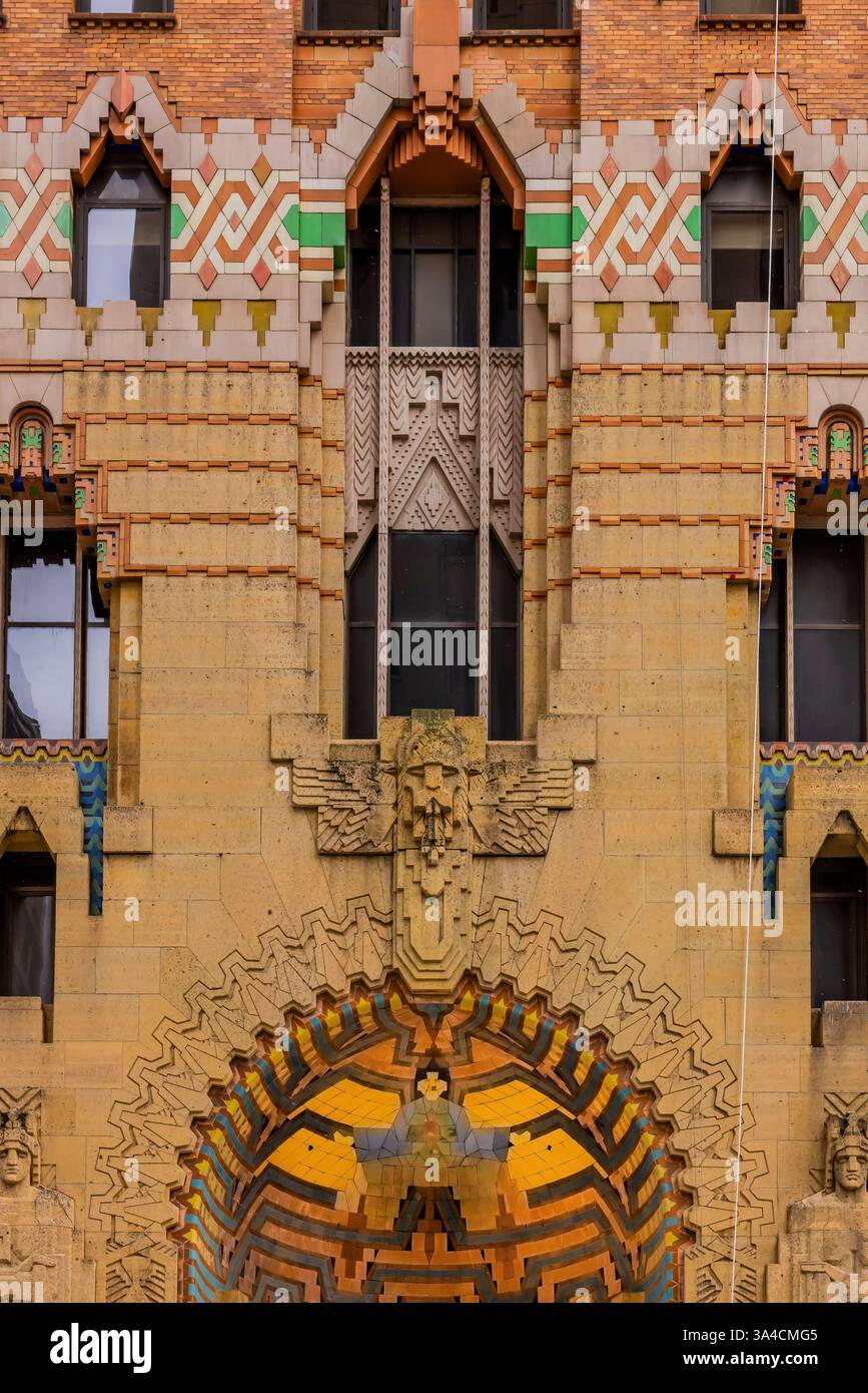 Ingresso a cupola di Griswold St. Al Guardian Building con piastrelle di Pewabic Pottery, Detroit, Michigan, USA Foto Stock