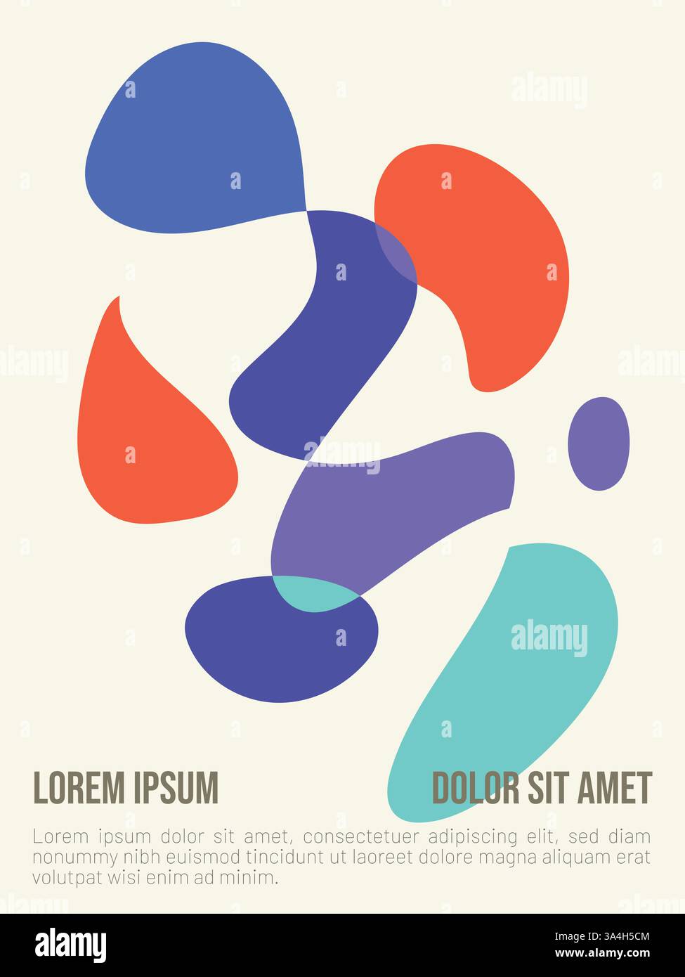 Concetto di calore vibrante. modello di poster estivo in stile bauhaus astratto con illustrazione vettoriale di testo di esempio Illustrazione Vettoriale