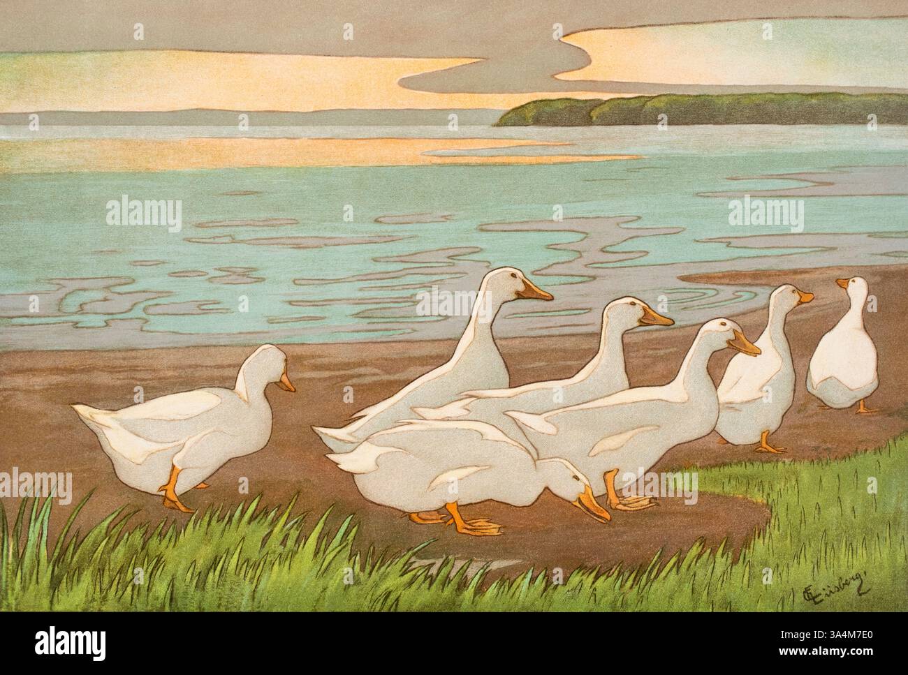SEE-Ufer mit Enten Lake shore con anatre, illustrazione dello scultore danese e pittore di porcellane. Carl Frederick Liisberg del Decorative Vorbilder XIII Foto Stock SEE-Ufer mit Enten Lake shore con anatre, illustrazione dello scultore danese e pittore di porcellane. Carl Frederick Liisberg del Decorative Vorbilder XIII Foto Stock