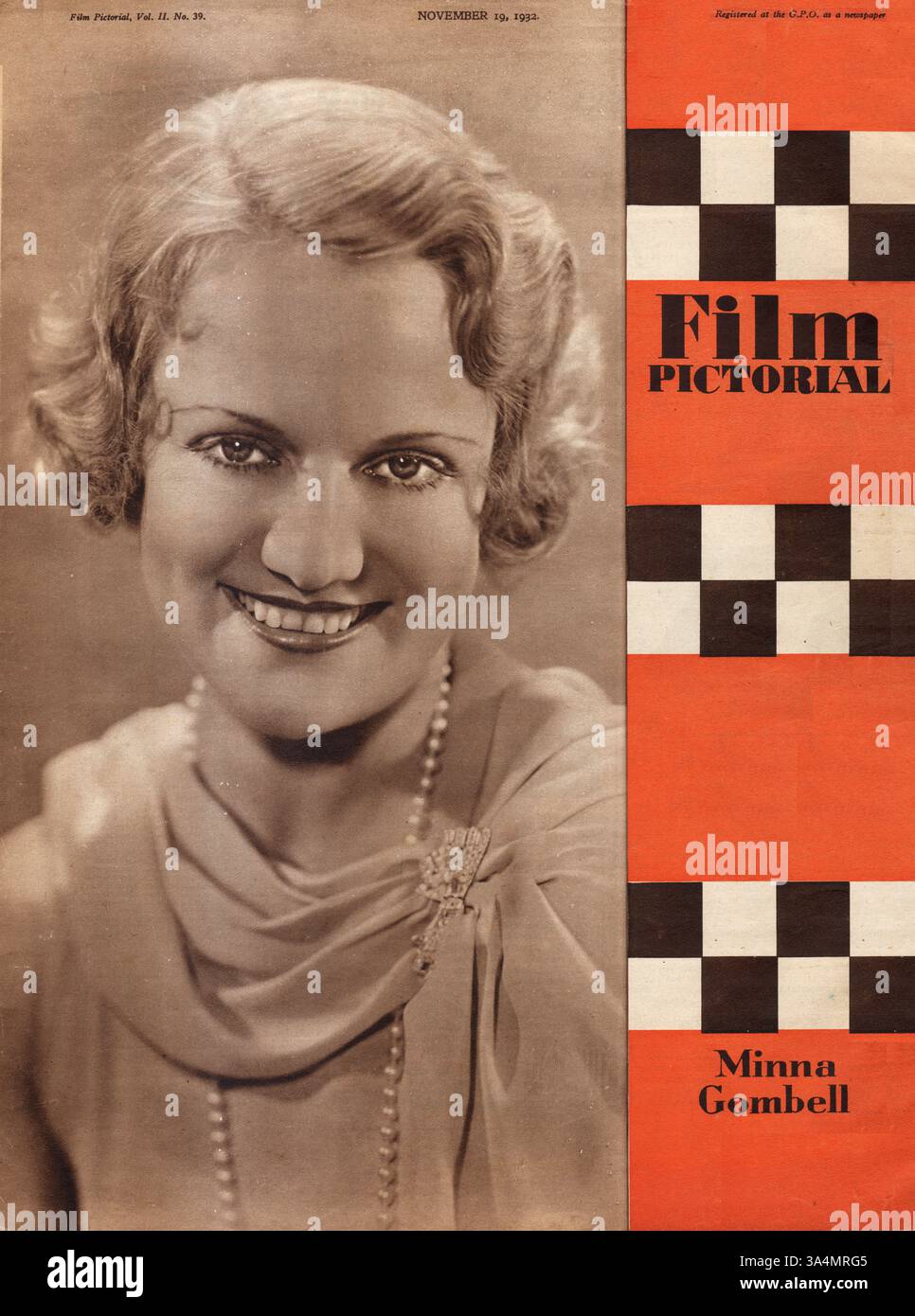 1932 Film Pictorial attrice Minna Gombell Foto Stock