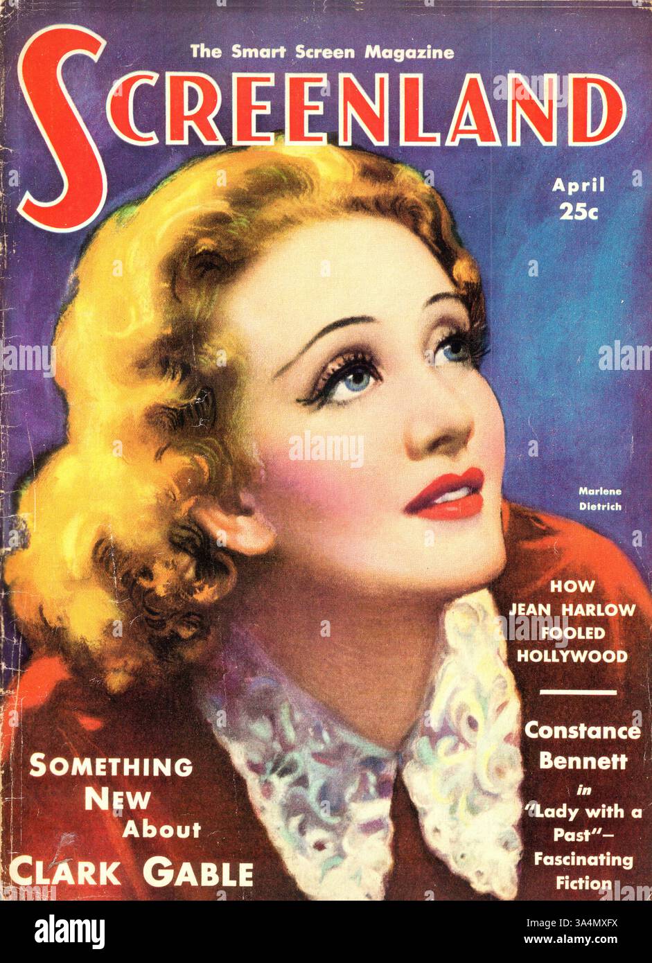 1932 l'attrice della rivista Screenland Marlene Dietrich Foto Stock