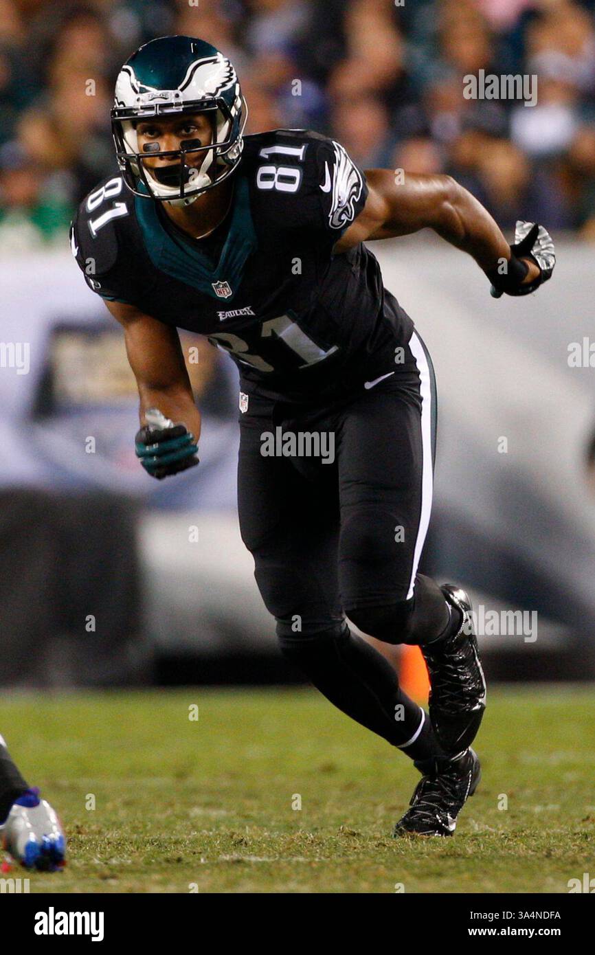12 ottobre 2014: Il wide receiver dei Philadelphia Eagles Jordan Matthews (81) in azione durante la gara NFL tra i New York Giants e i Philadelphia Eagles al Lincoln Financial Field di Philadelphia, Pennsylvania. I Philadelphia Eagles vinsero 27-0. (Christopher Szagola/Cal Sport Media)(immagine di credito: © Chris Szagola/Cal Sport Media/ZUMAPRESS.com) Foto Stock