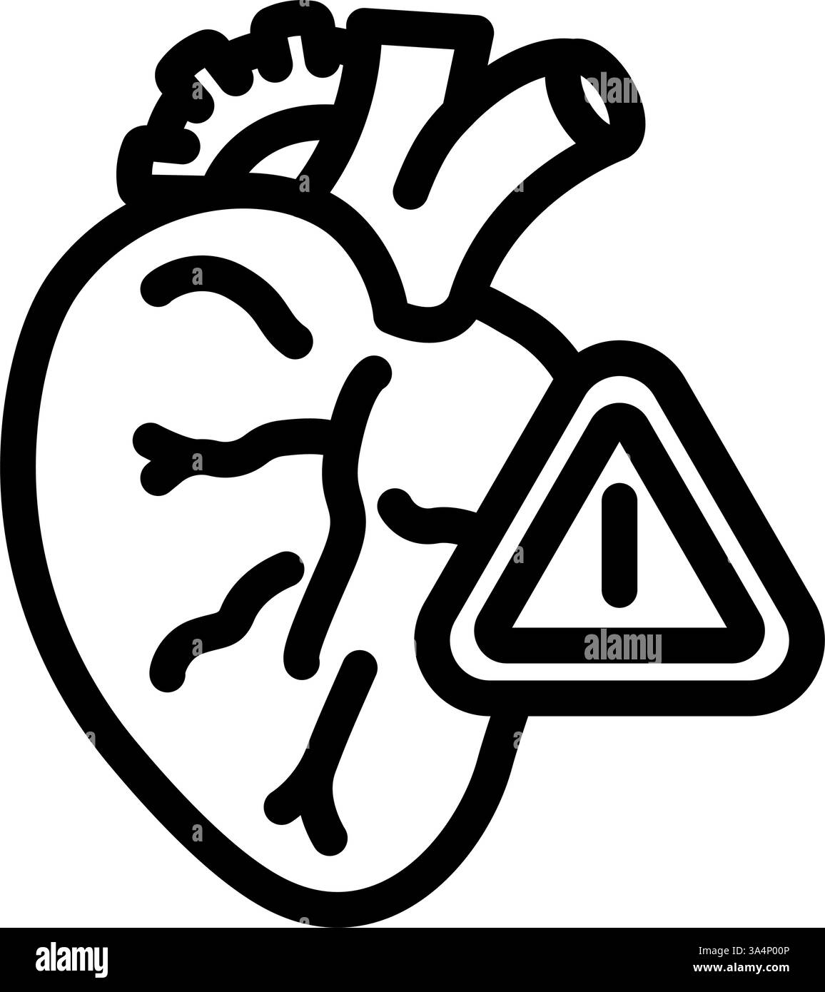 illustrazione vettoriale dell'icona della linea cardiologica della cardiologia congenita Illustrazione Vettoriale