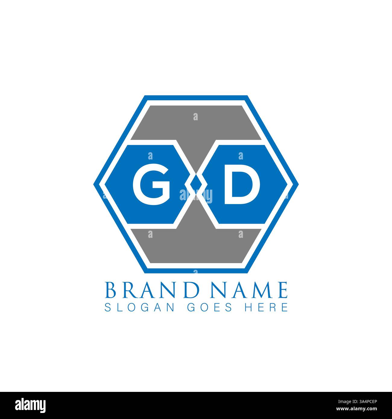 Logo GD con iniziali geometriche astratte e piatte, design esclusivo con lettera vettoriale. Logo monogramma GD. Illustrazione Vettoriale