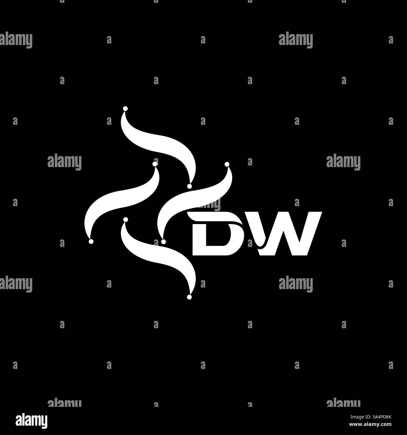 Design esclusivo e moderno con logo a lettere vettoriali, iniziali geometriche astratte. Logo monogramma DW. Illustrazione Vettoriale