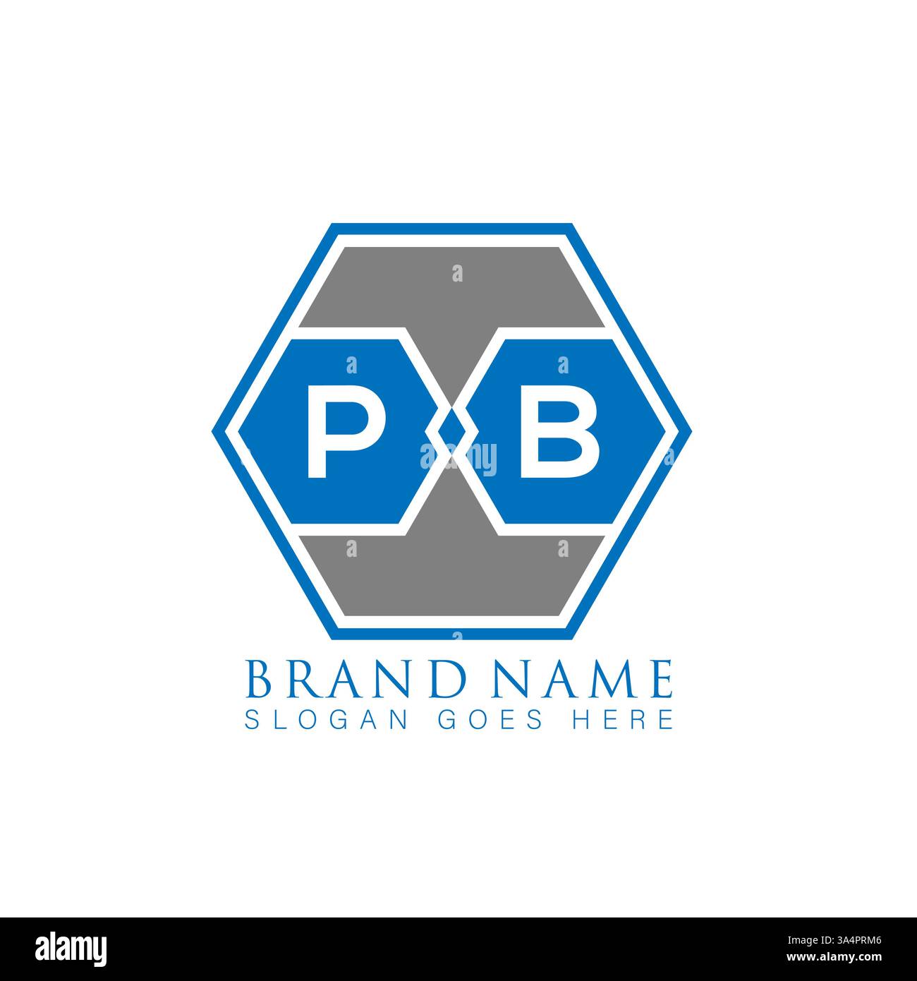 Design esclusivo di PB con iniziali geometriche astratte e piatte, lettera vettoriale e logo. Logo monogramma PB. Illustrazione Vettoriale