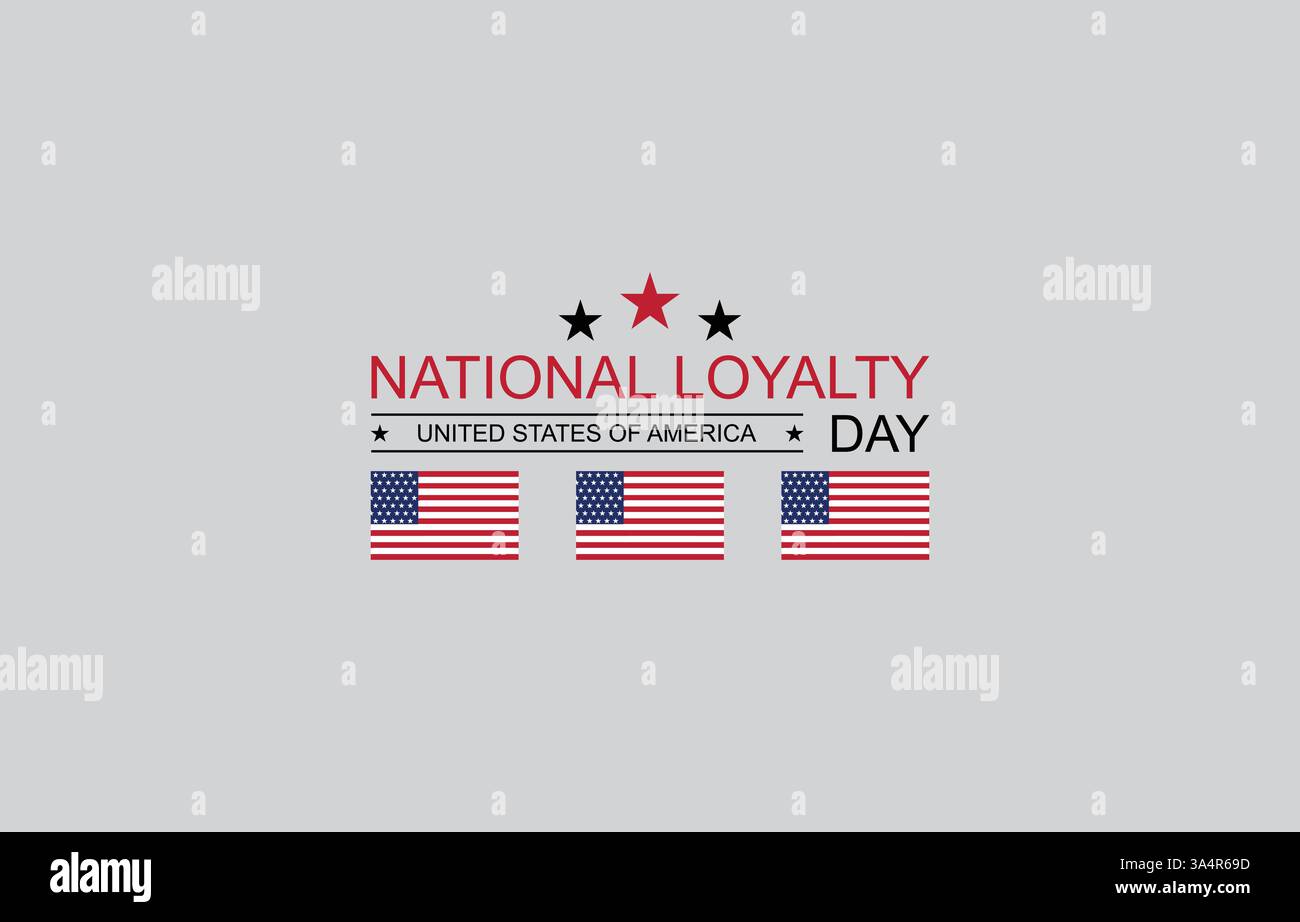 Osserva con orgoglio la giornata nazionale della fedeltà in America Illustrazione Vettoriale