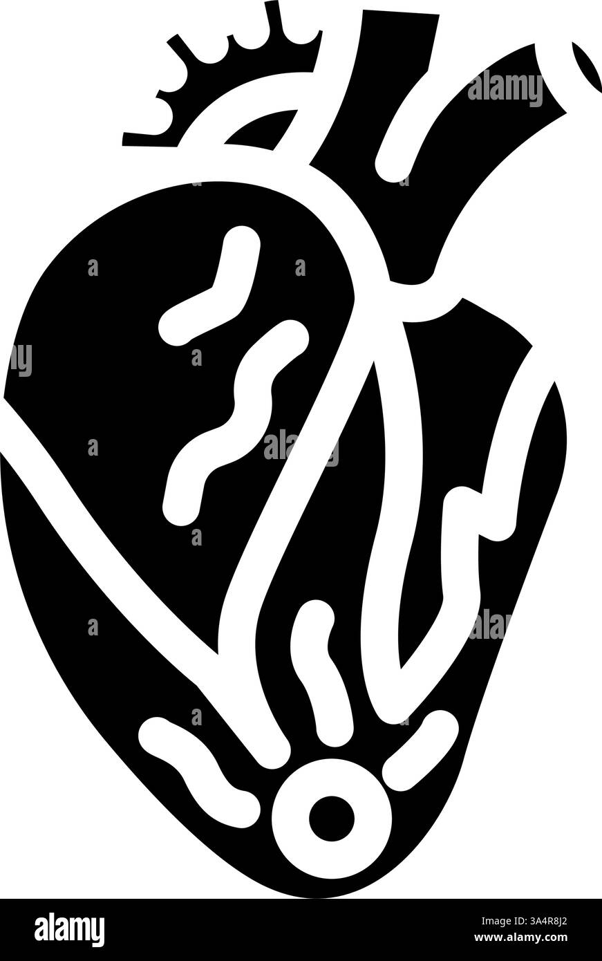 illustrazione vettoriale icona glifo malattia cardiologica insufficienza cardiaca Illustrazione Vettoriale
