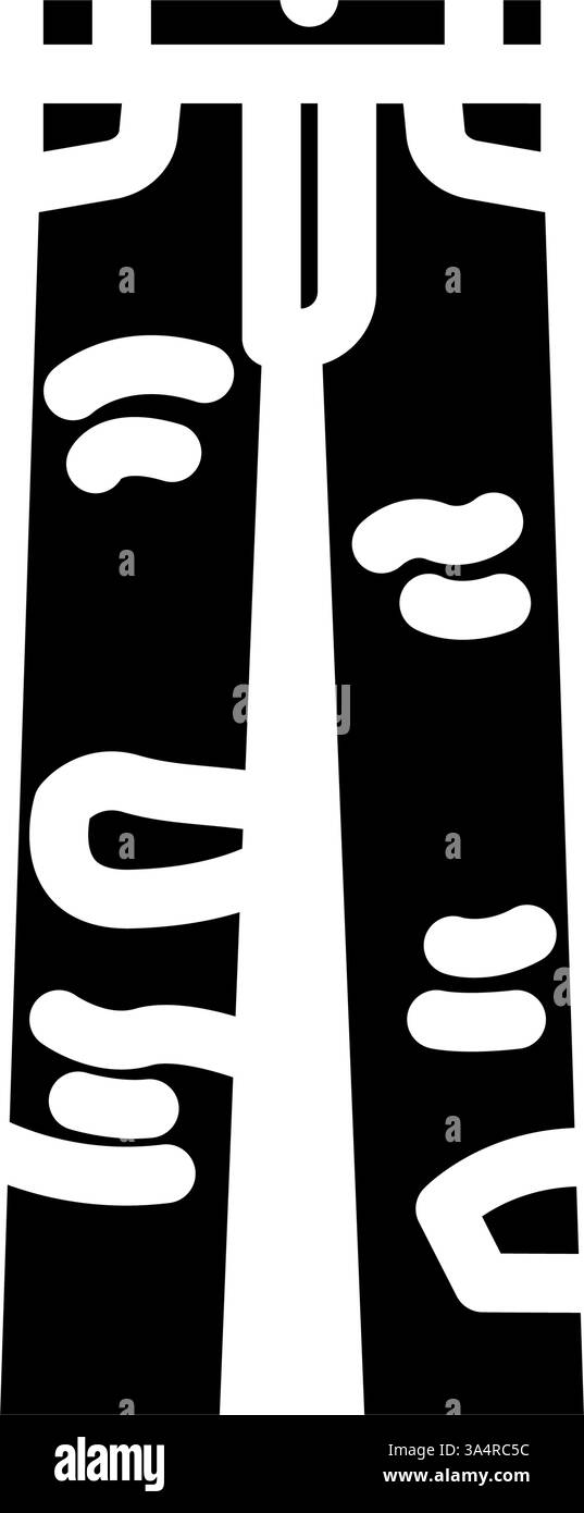 illustrazione vettoriale con icona glifo fatta a mano sui jeans in stile fai da te Illustrazione Vettoriale