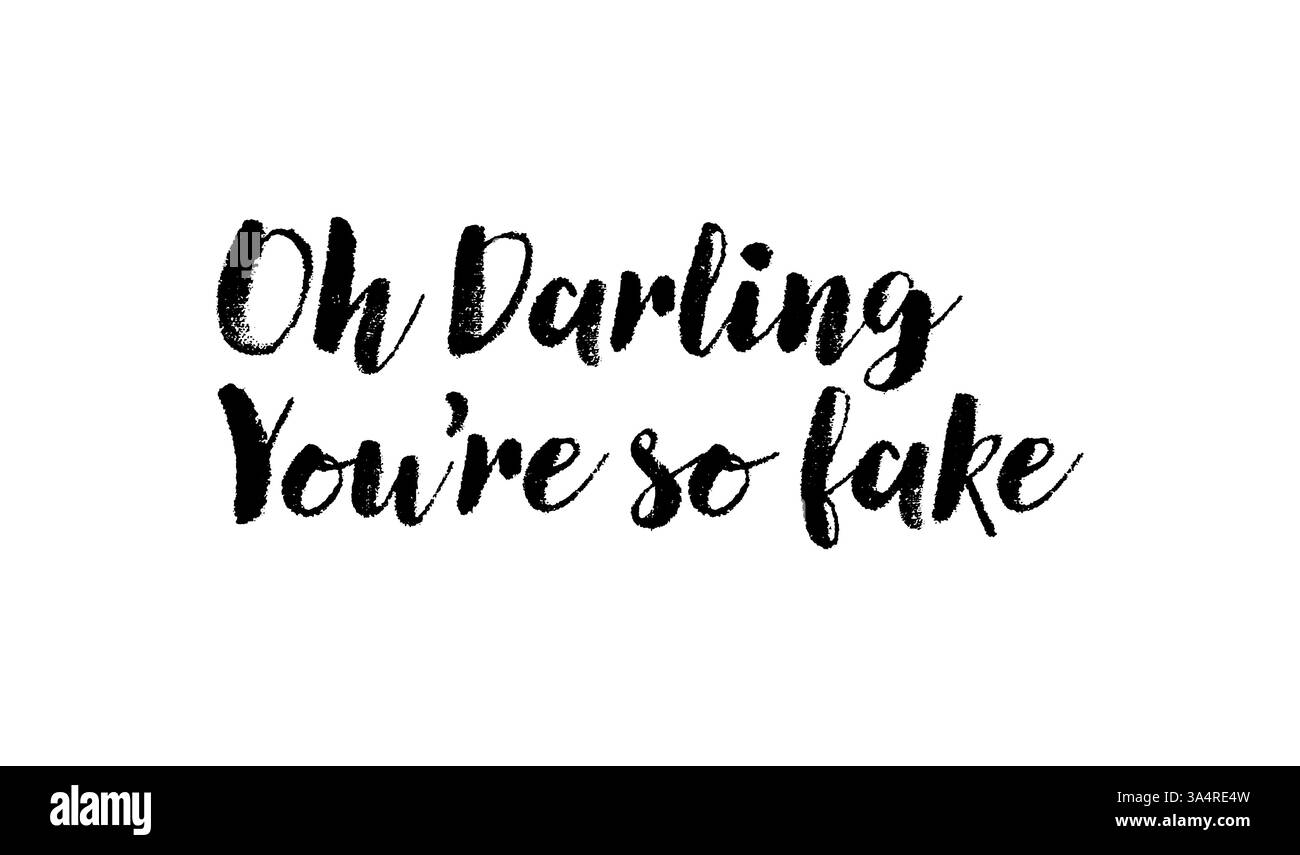 Oh Darling sei cosi' finto adesivo sarcastico di citazioni. Adesivi, badge, stampe con virgolette, scarabocchi e lettere. Illustrazione di ispirazione in stile piatto Illustrazione Vettoriale