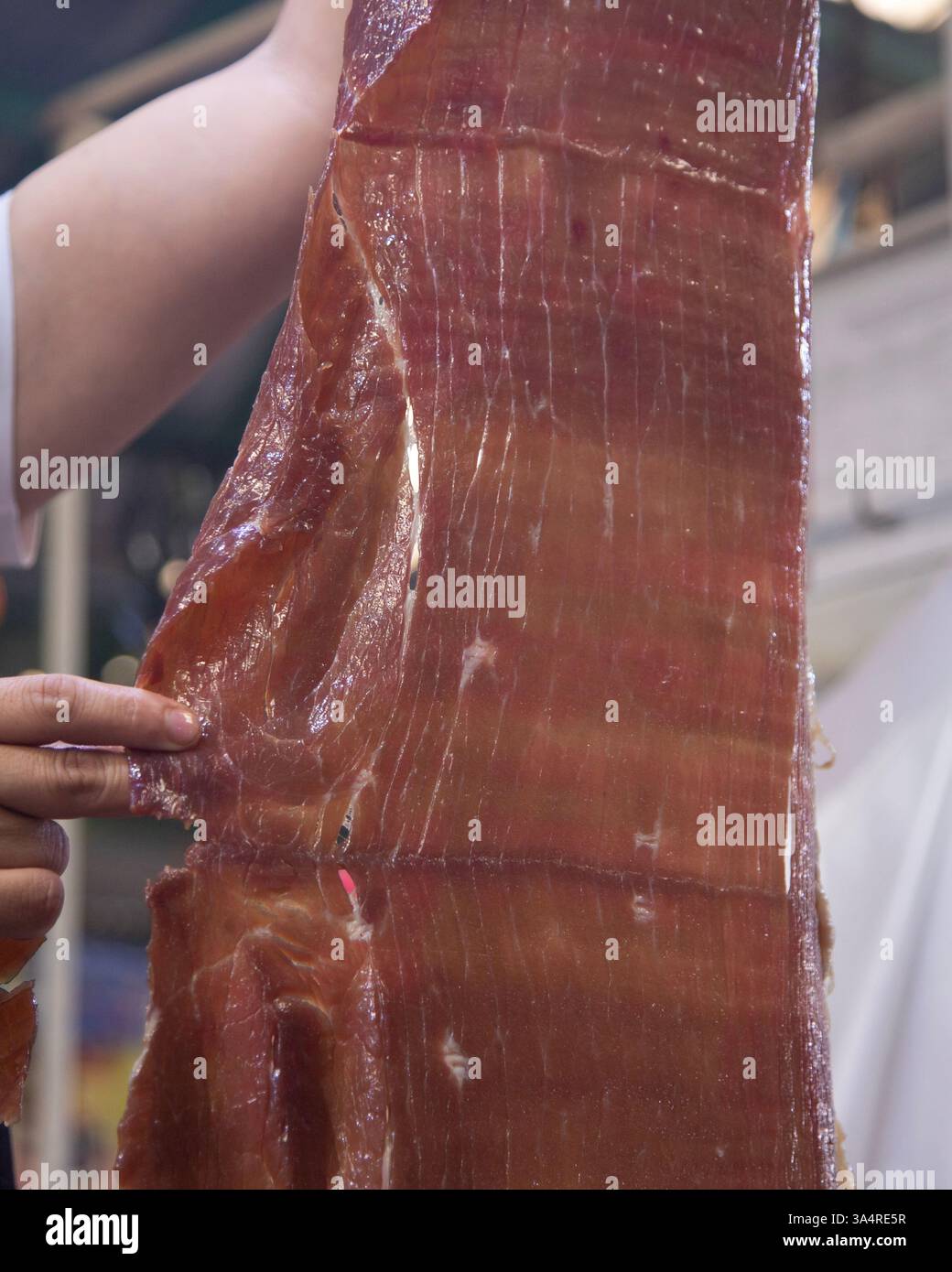 Manzo jerky barbacoa è il piatto tradizionale di Atlixco nella regione di Puebla in Messico. Foto Stock