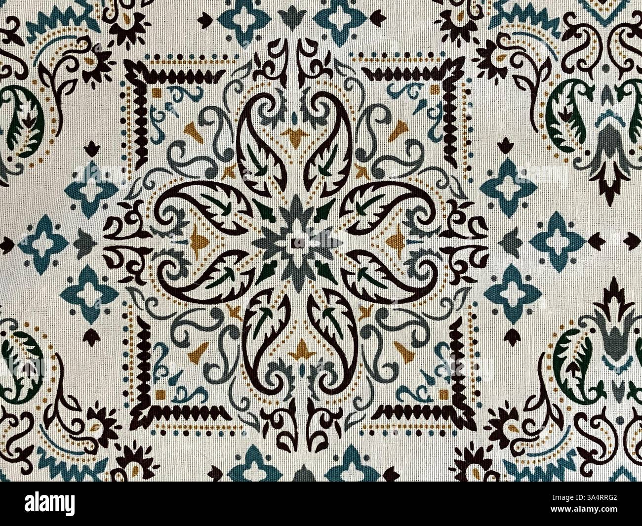 Tessuto con design geometrico, tessuto in lino senza cuciture Foto Stock