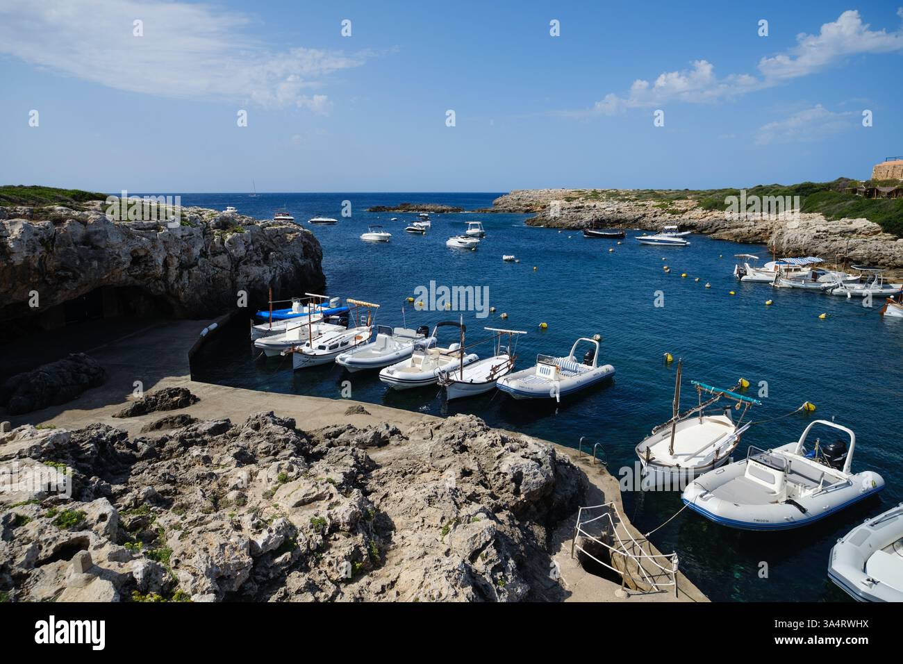 Vistes del port de Maó des del Ferry Barcellona - Minorca Foto Stock