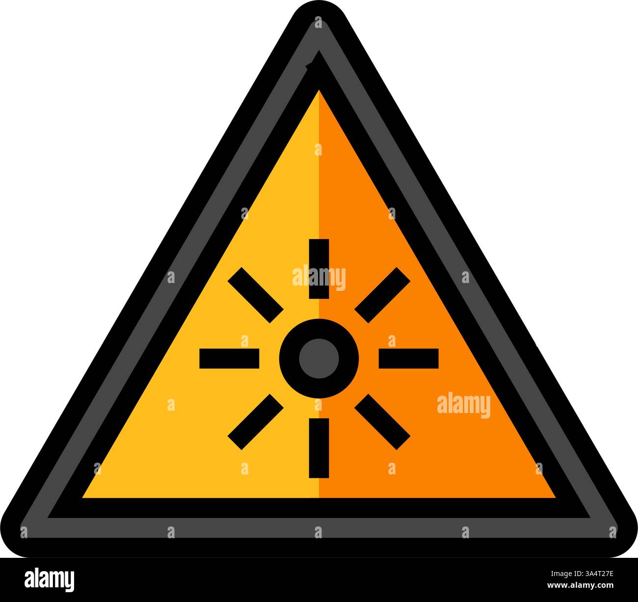 illustrazione vettoriale dell'icona del colore degli ostacoli alla guida di una vettura illuminata da luce solare Illustrazione Vettoriale