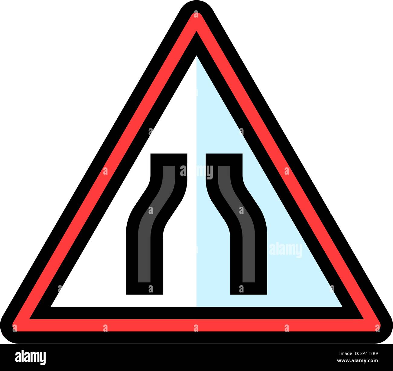 illustrazione vettoriale dell'icona a colori degli ostacoli per le strade strette Illustrazione Vettoriale