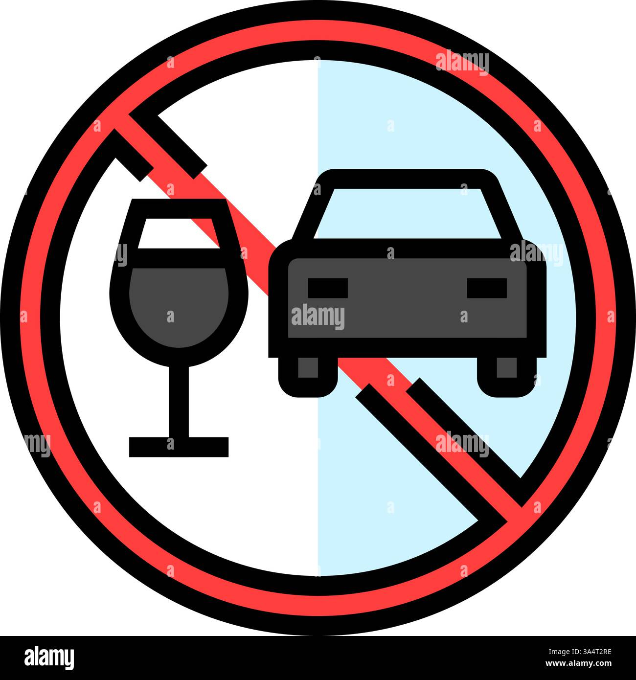 illustrazione vettoriale dell'icona del colore degli ostacoli durante la guida in stato di ebbrezza Illustrazione Vettoriale