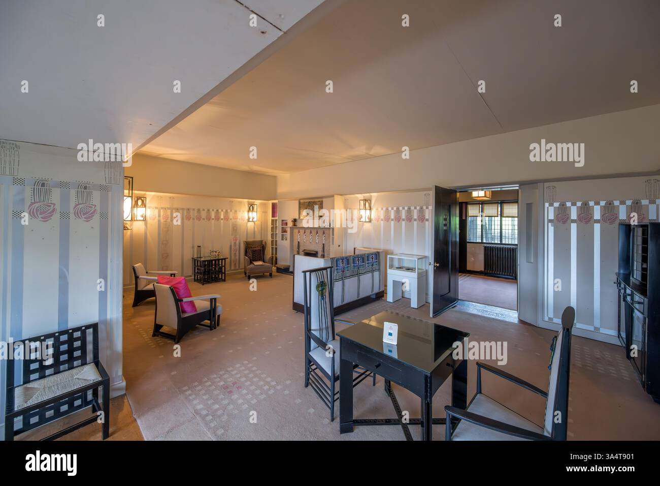 The Living Room in the Hill House, Helensburgh, Scozia, Regno Unito Foto Stock