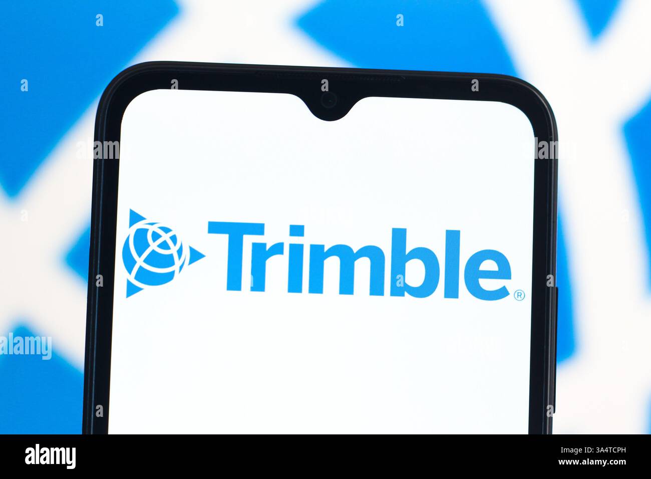 Canada. 19 marzo 2025. In questa immagine, il logo Trimble Navigation Limited viene visualizzato sullo schermo di uno smartphone. (Credit Image: © Thomas Fuller/SOPA Images via ZUMA Press Wire) SOLO PER USO EDITORIALE! Non per USO commerciale! Foto Stock