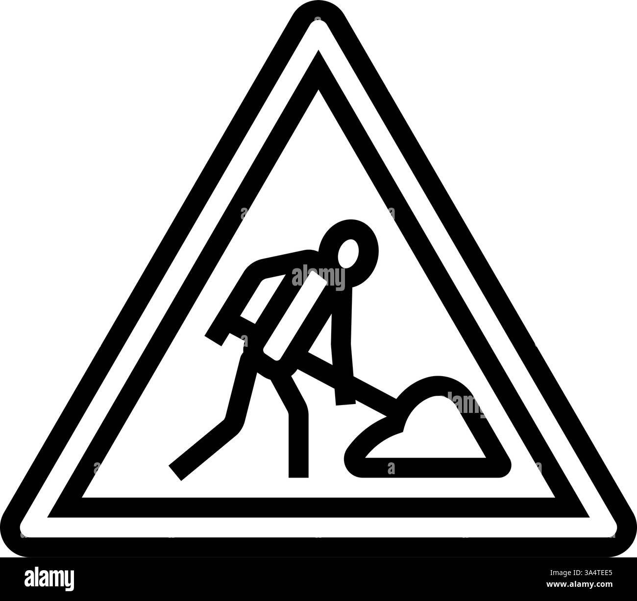 costruzione di strade vettura illustrazione vettoriale dell'icona della linea degli ostacoli di guida Illustrazione Vettoriale