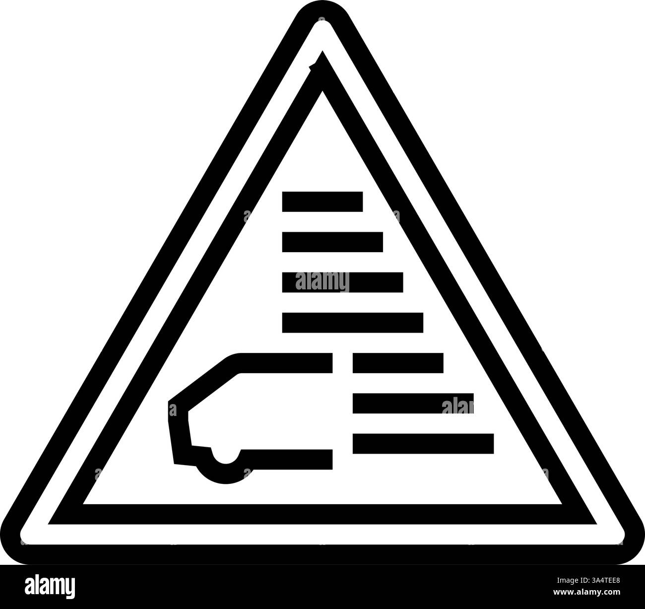 illustrazione vettoriale dell'icona della linea degli ostacoli di guida su strade a cieco Illustrazione Vettoriale