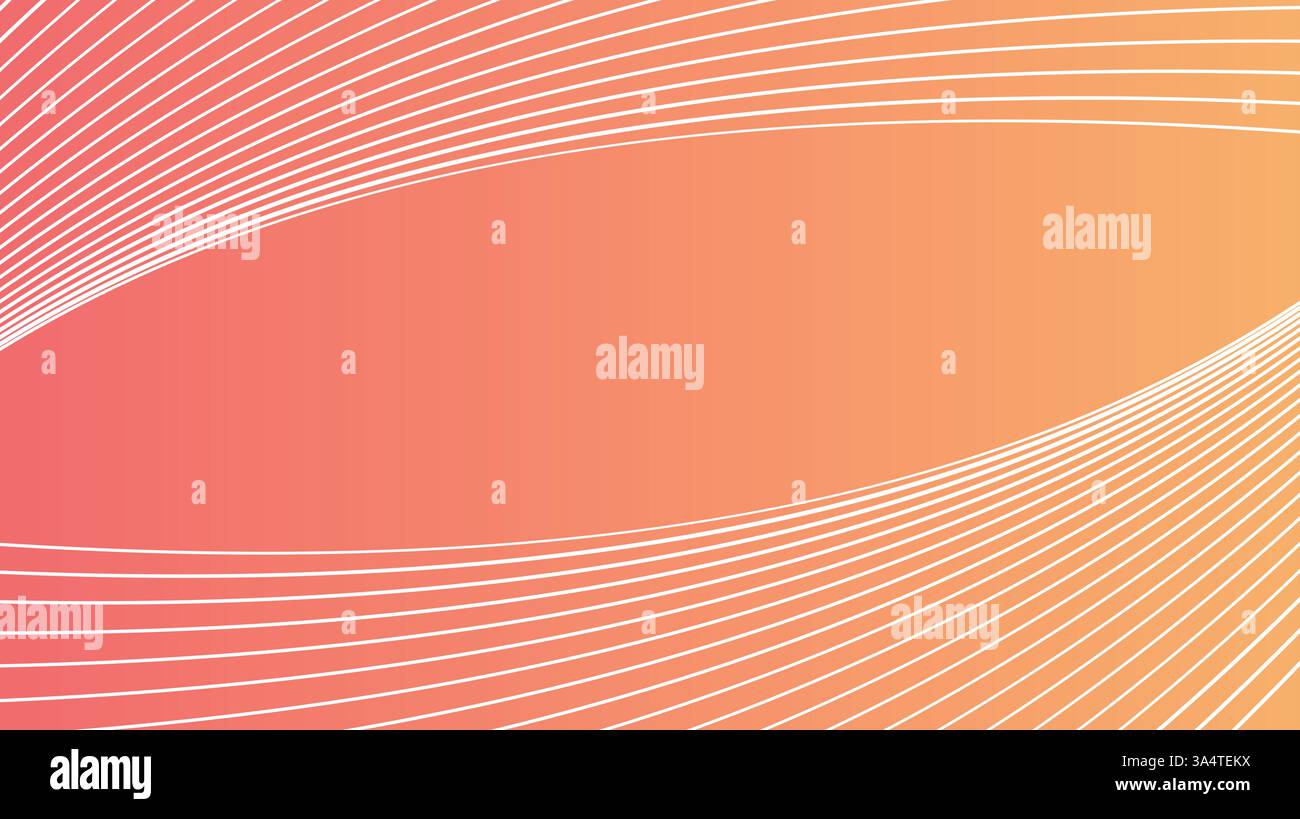 Moderno sfondo vettoriale di gradiente arancione e giallo con linee d'onda fluide. Perfetto per banner, sfondi e arte digitale. Illustrazione Vettoriale