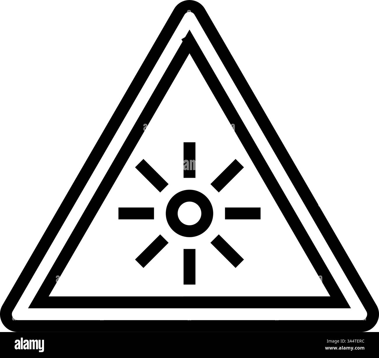 illustrazione vettoriale dell'icona della linea degli ostacoli alla guida di una vettura illuminata da luce solare Illustrazione Vettoriale