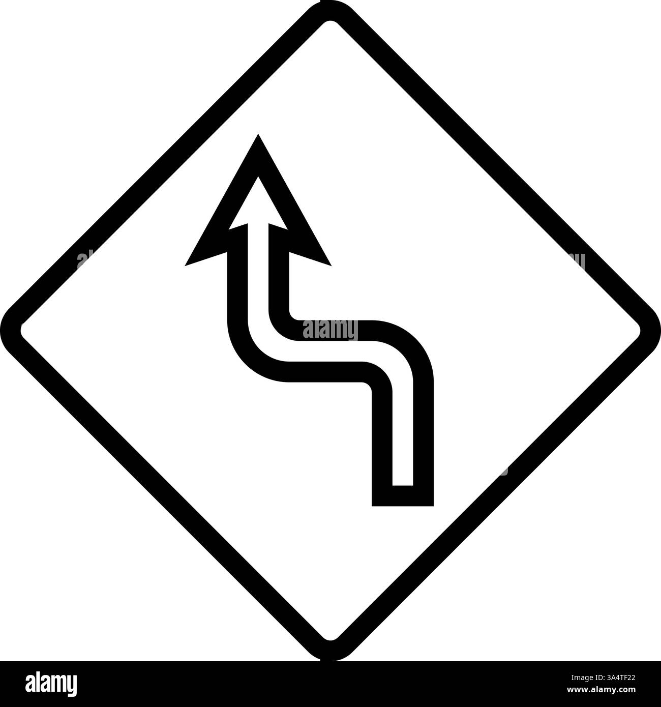 curve strette, illustrazione vettoriale dell'icona della linea degli ostacoli di guida della vettura Illustrazione Vettoriale