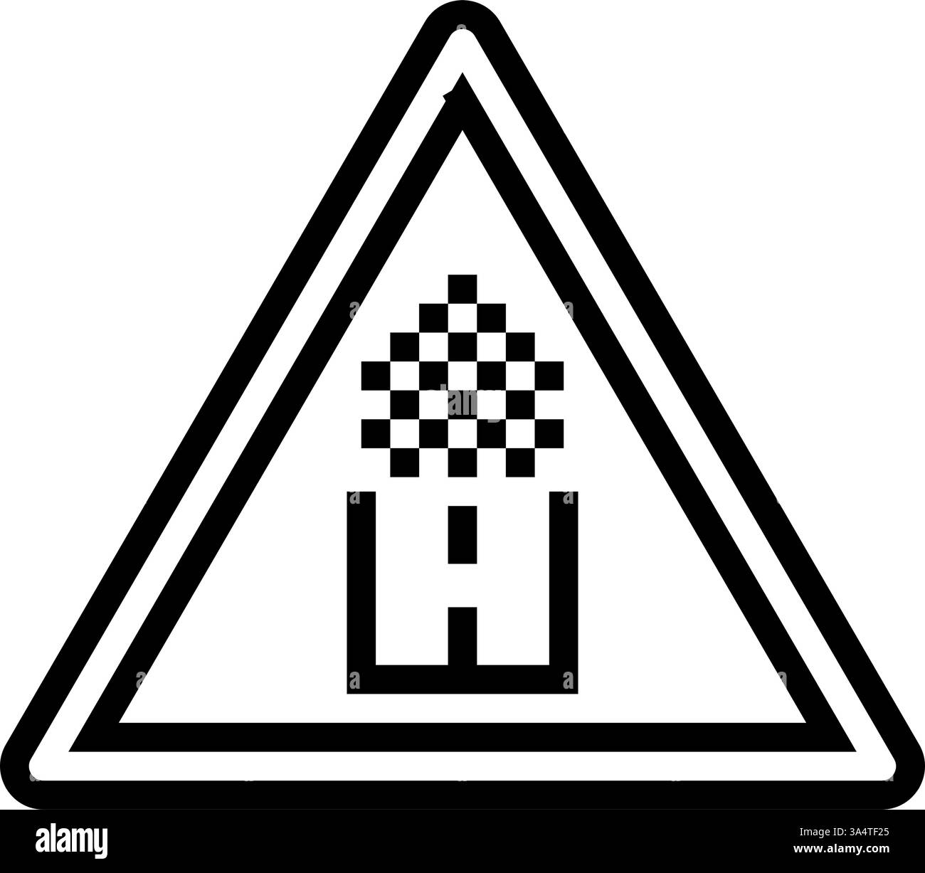 illustrazione vettoriale dell'icona della linea degli ostacoli di guida su strade non asfaltate Illustrazione Vettoriale