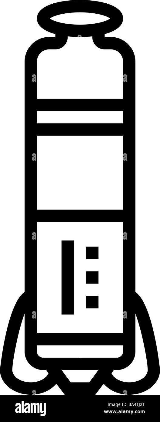 illustrazione vettoriale dell'icona della linea degli accessori per cardiologia da pacemaker senza piombo Illustrazione Vettoriale