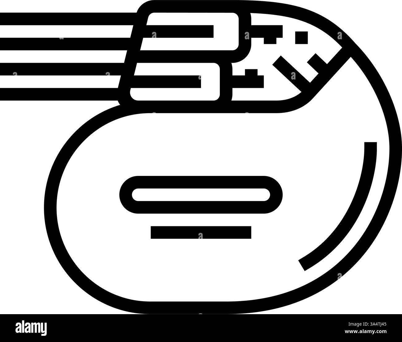illustrazione vettoriale dell'icona della linea del defibrillatore cardioverter impiantabile Illustrazione Vettoriale
