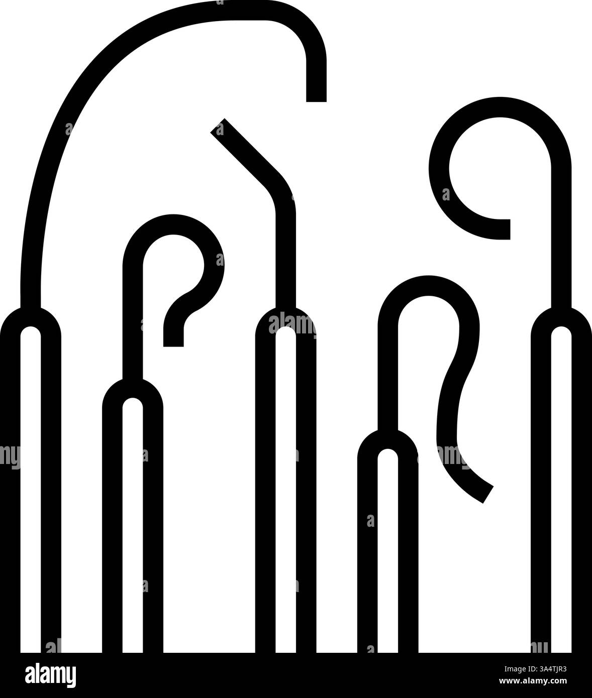 illustrazione vettoriale dell'icona della linea cardiologica del catetere angiografico Illustrazione Vettoriale