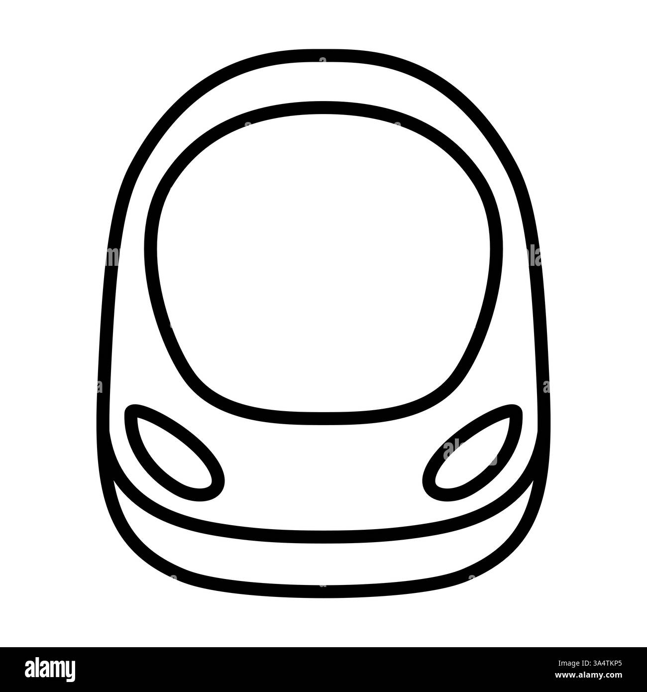 Logo della capsula Hyperloop. Design semplificato. Trasporto futuristico ad alta velocità all'interno di un tunnel. Icona minimalista in bianco e nero. Modificabile. Illustrazione Vettoriale