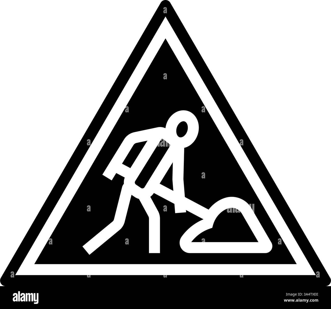 illustrazione vettoriale dell'icona glifo degli ostacoli alla guida di un veicolo per costruzione stradale Illustrazione Vettoriale