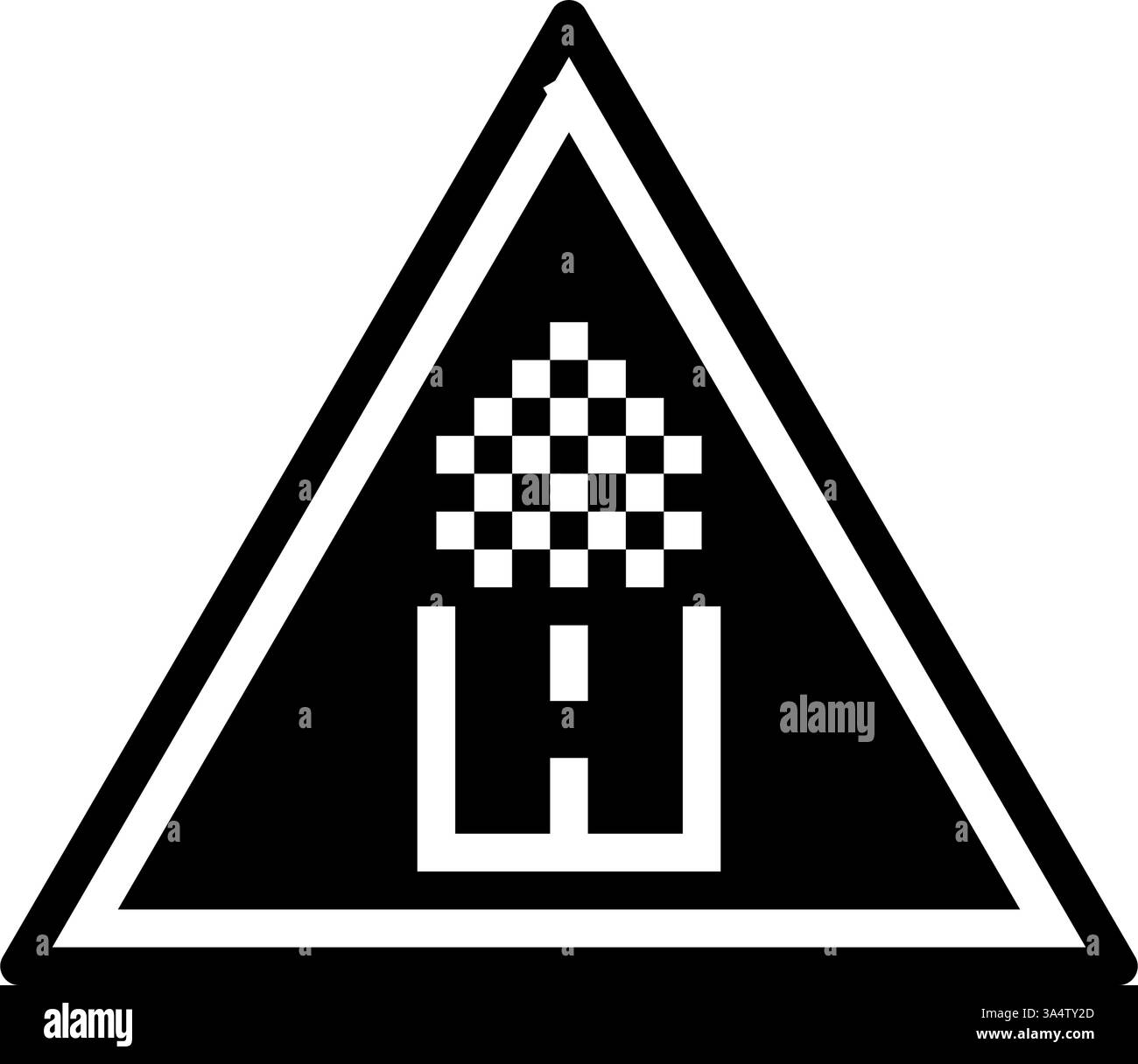 illustrazione vettoriale icona glifo su strade non asfaltate ostacoli alla guida Illustrazione Vettoriale