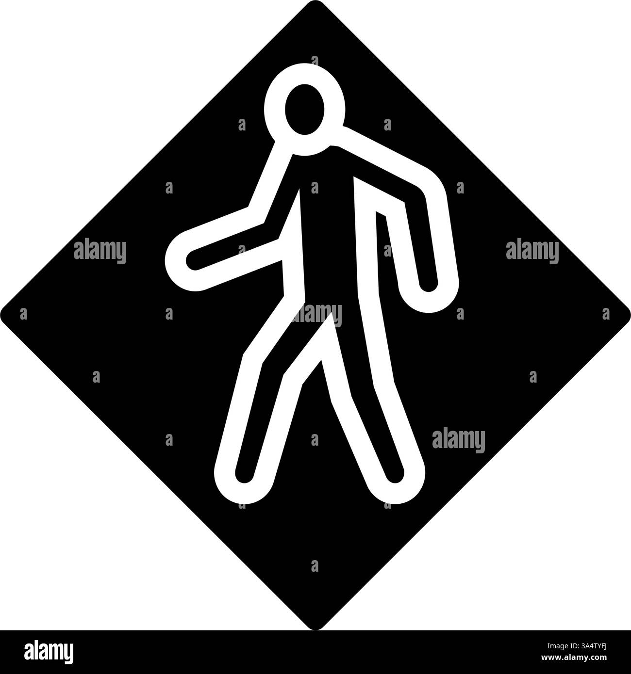 illustrazione vettoriale icona glifo per i pedoni che attraversano la vettura Illustrazione Vettoriale