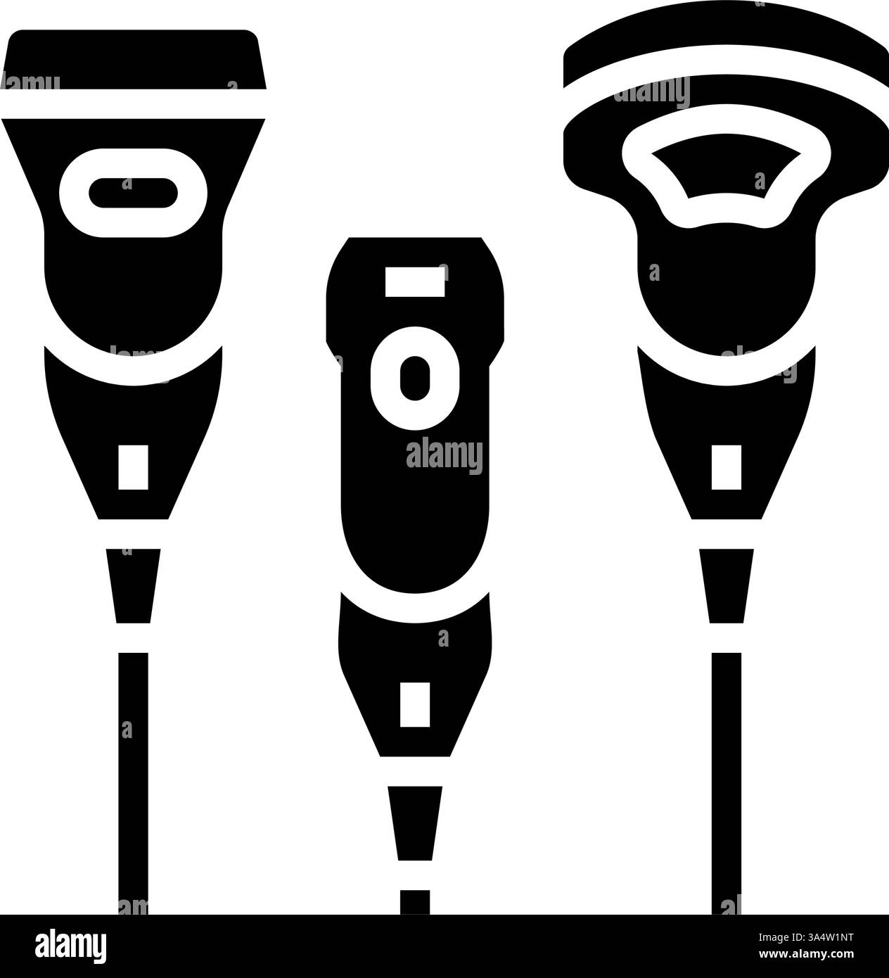 illustrazione del vettore dell'icona del glifo per cardiologia della sonda ecocardiogramma Illustrazione Vettoriale