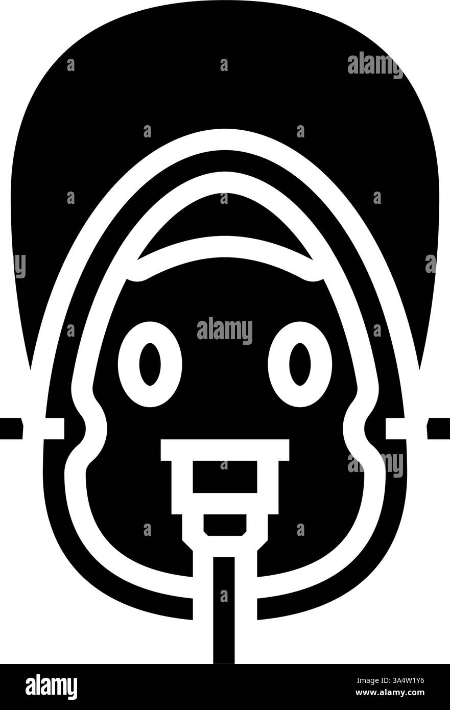 illustrazione vettoriale dell'icona glifo degli accessori per cardiologia della maschera di ossigeno Illustrazione Vettoriale