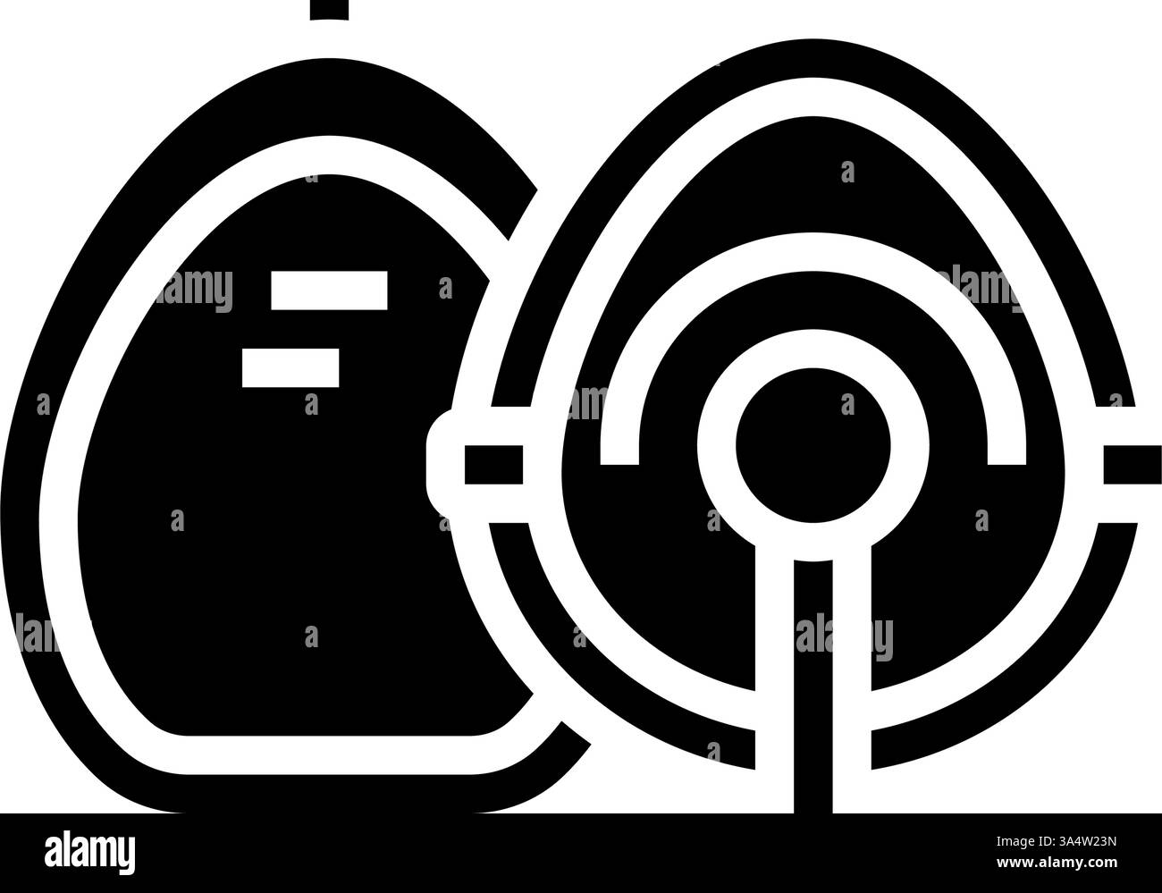 illustrazione del vettore dell'icona del glifo della maschera di rianimazione cardiopolmonare Illustrazione Vettoriale