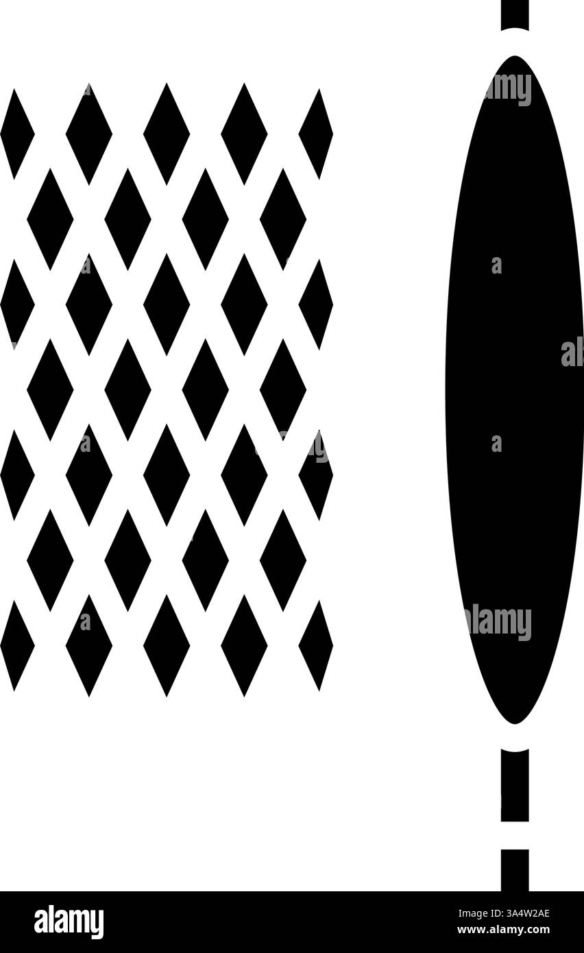 illustrazione vettoriale dell'icona glifo di cardiologia dello stent coronarico Illustrazione Vettoriale