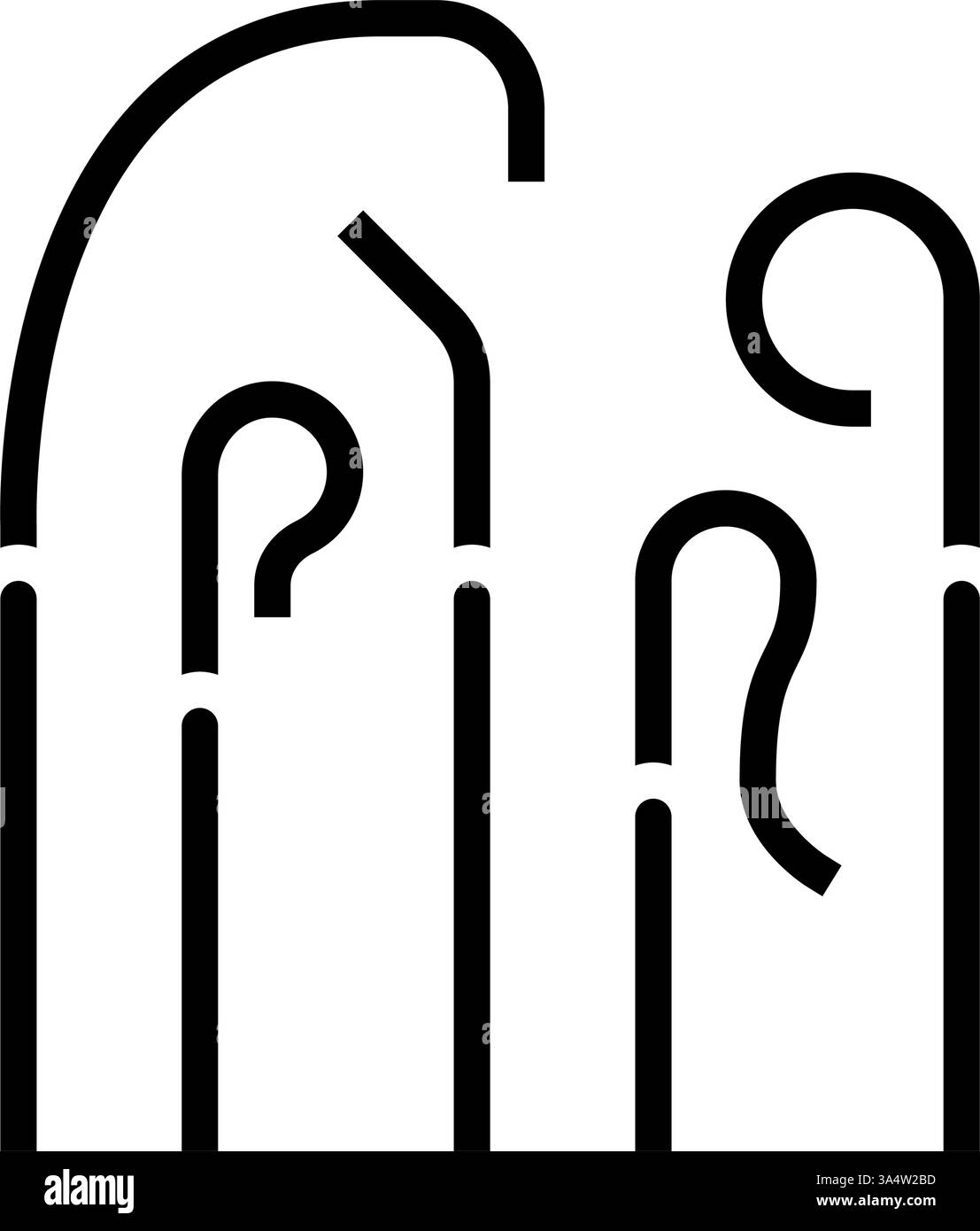 illustrazione del vettore dell'icona del glifo del catetere angiografico cardiologico Illustrazione Vettoriale