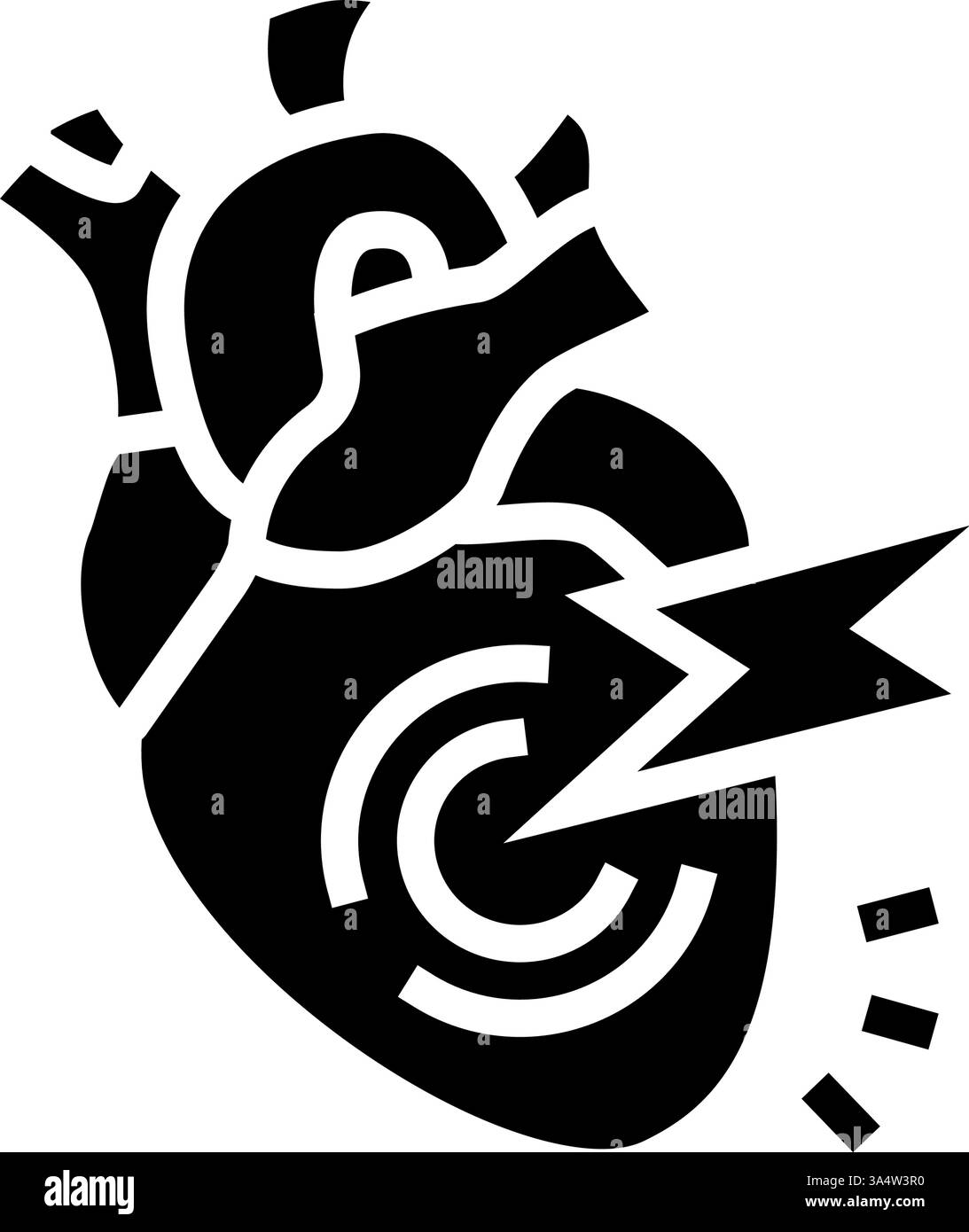 illustrazione vettoriale icona glifo malattia cardiologica insufficienza cardiaca Illustrazione Vettoriale