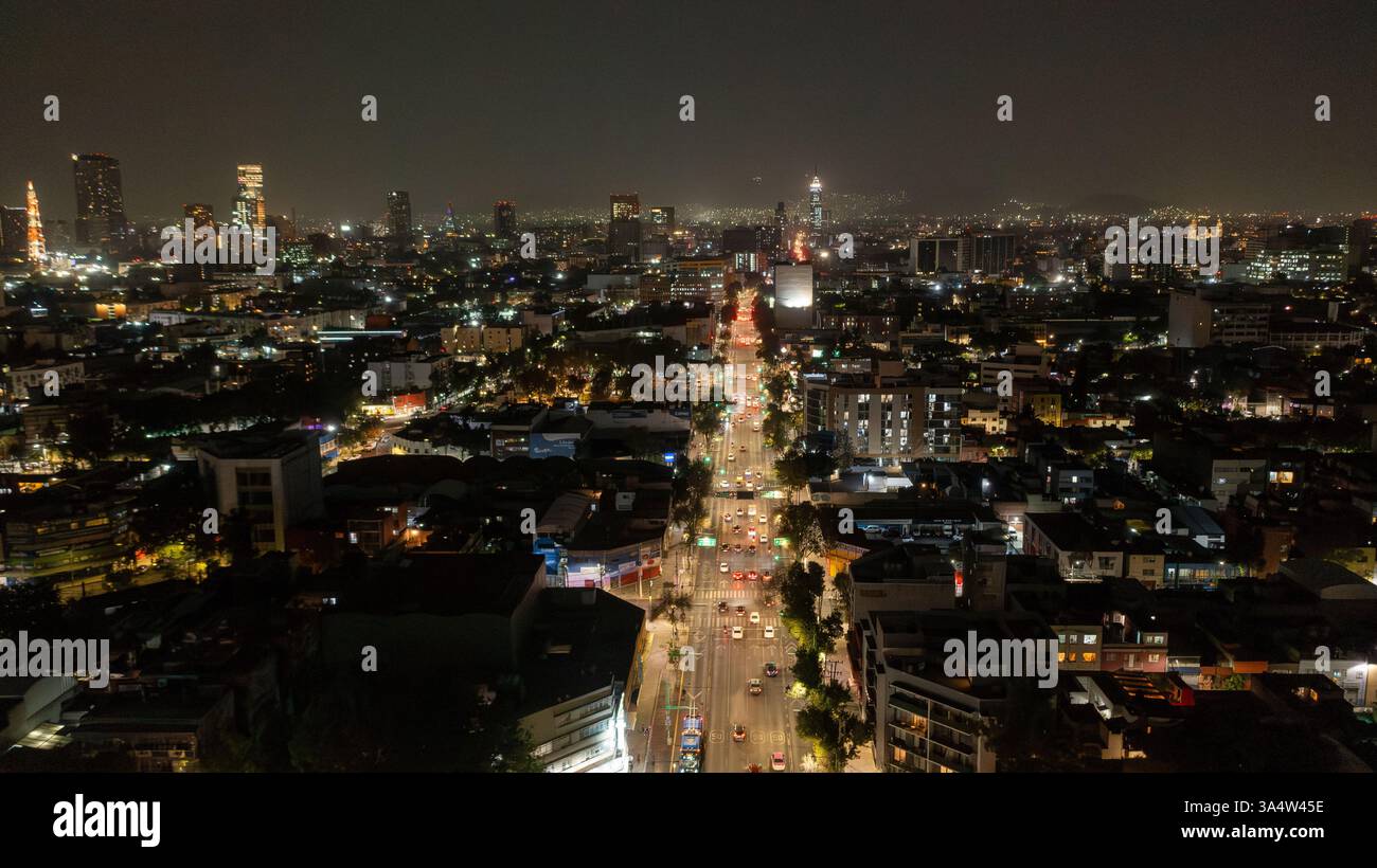 Vista aerea di città del Messico con skyline e Central Avenue Foto Stock