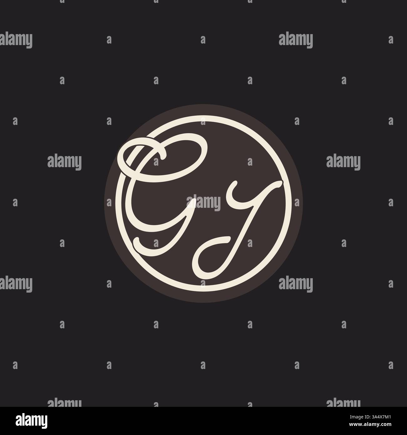 Logo monogramma lettera gi iniziale con grafica vettoriale semplice e creativa delle idee per il design della linea circolare Illustrazione Vettoriale