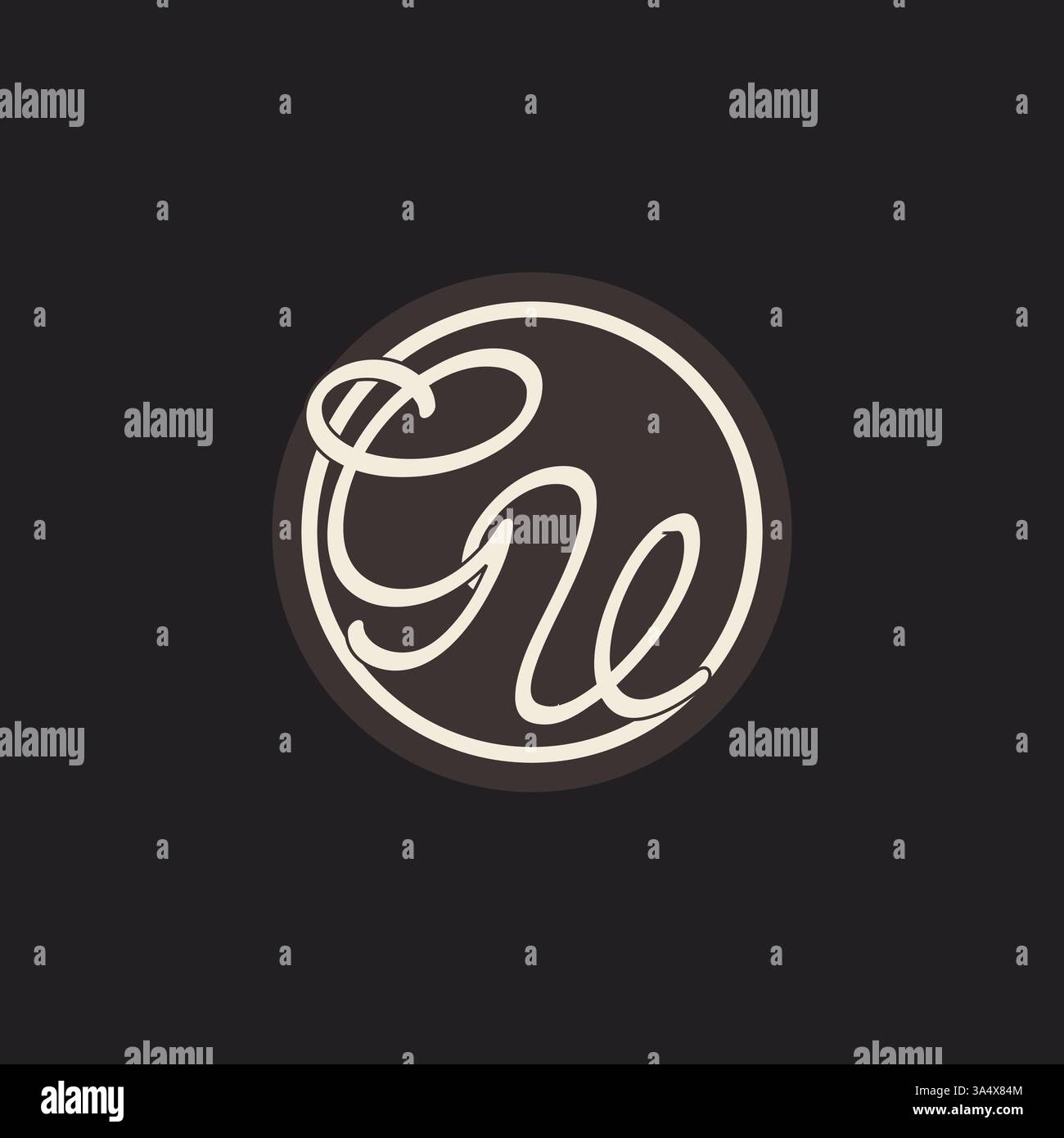 Logo monogramma GV con lettera iniziale con grafica vettoriale semplice e creativa delle idee per il design della linea circolare Illustrazione Vettoriale