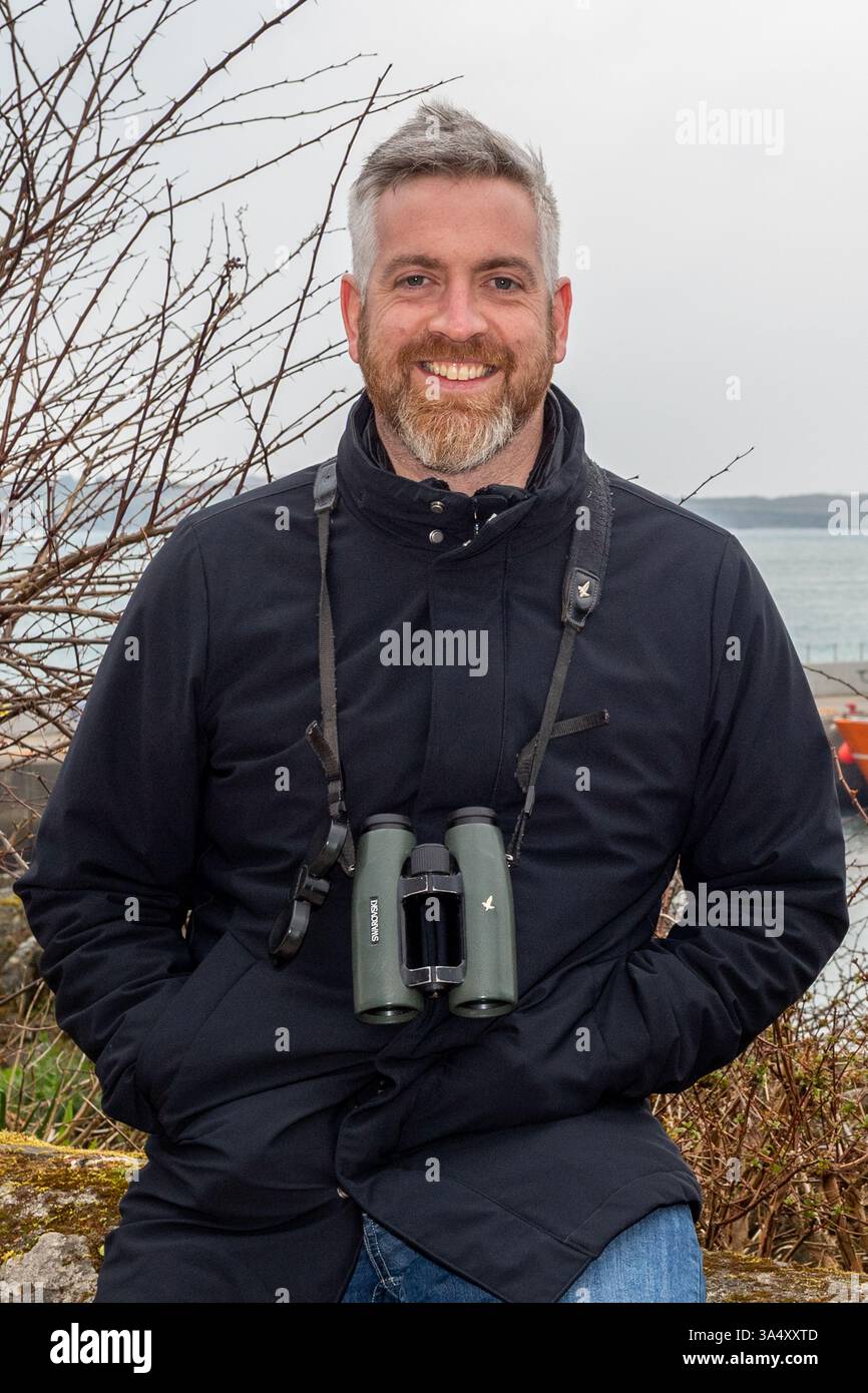 Politico irlandese, Christopher o'Sullivan TD a Baltimora, West Cork, Irlanda. Foto Stock
