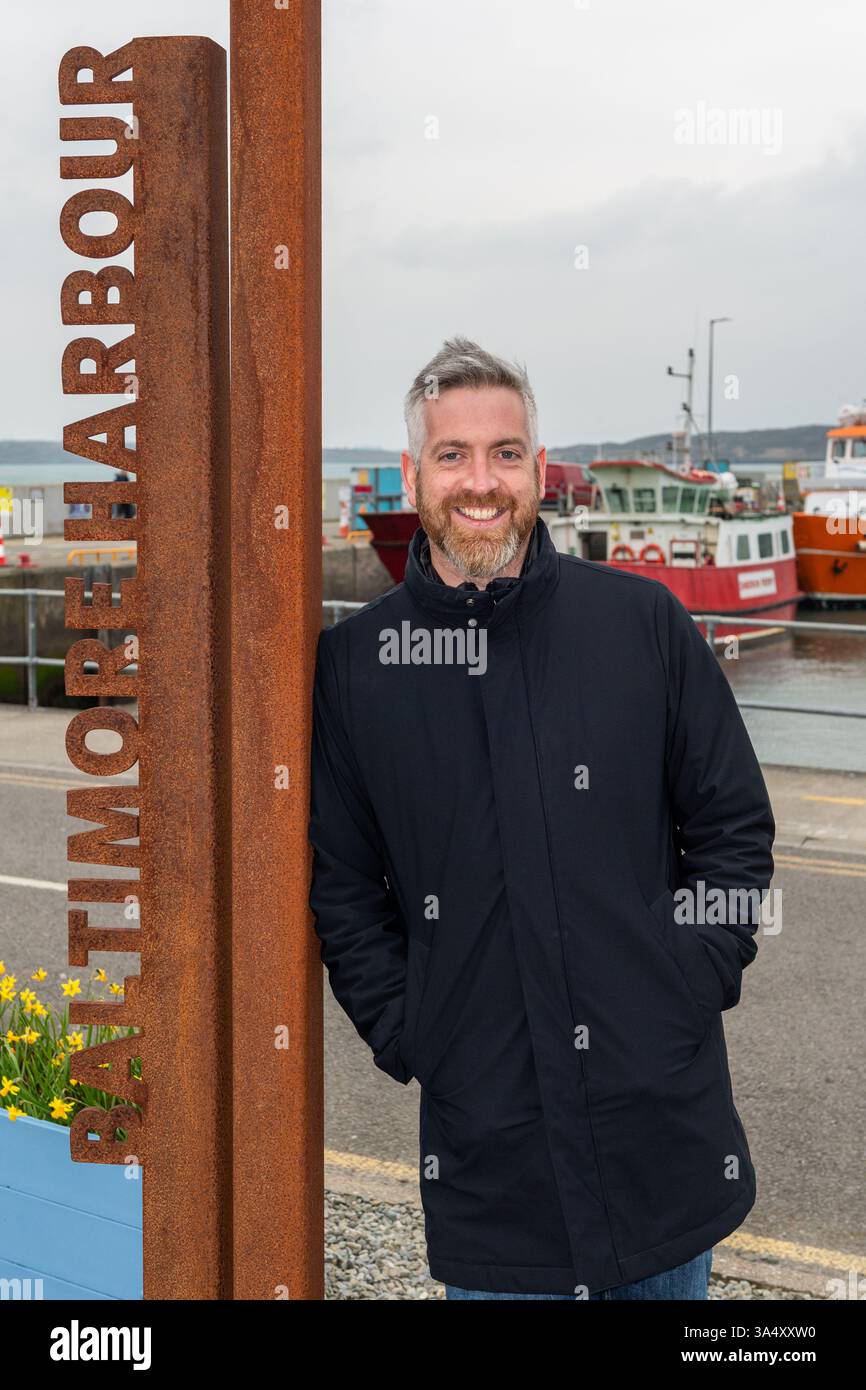 Politico irlandese, Christopher o'Sullivan TD a Baltimora, West Cork, Irlanda. Foto Stock