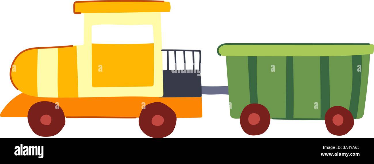 illustrazione vettoriale del cartoni animati del treno del conduttore Illustrazione Vettoriale