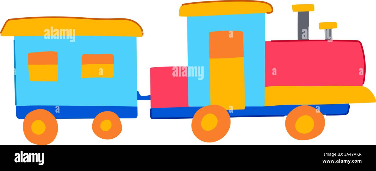 illustrazione vettoriale dei cartoni animati del treno caboose Illustrazione Vettoriale