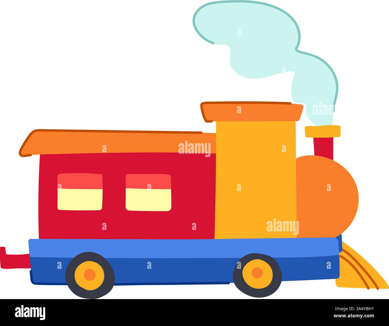 traccia l'illustrazione vettoriale dei cartoni animati del treno Illustrazione Vettoriale